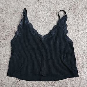 Francesca's Collections Black Lace Trim Camisole